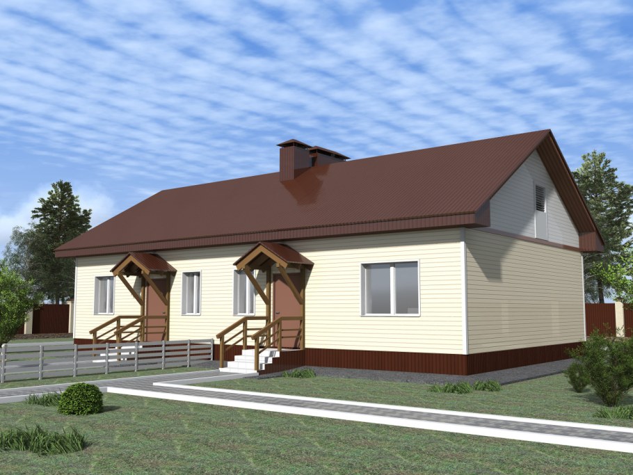 Двухэтажный таунхаус на две семьи