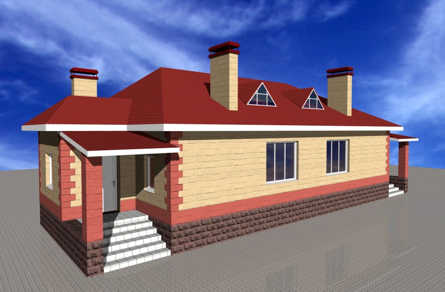 Дом на две семьи с мансардой