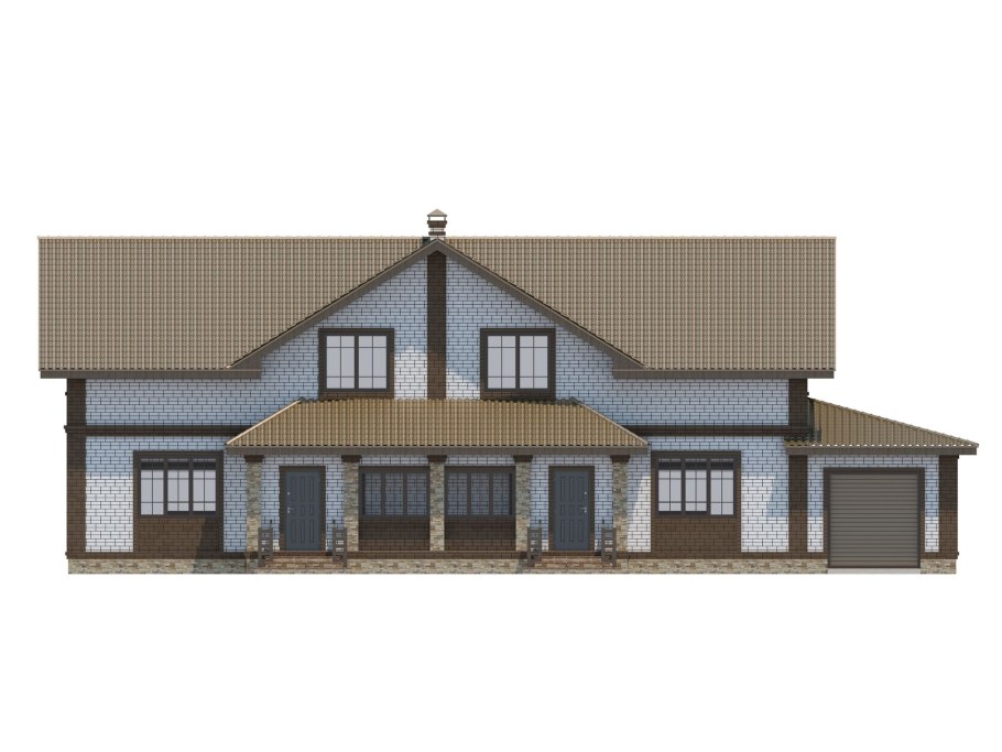 Деревенский двухквартирный дом