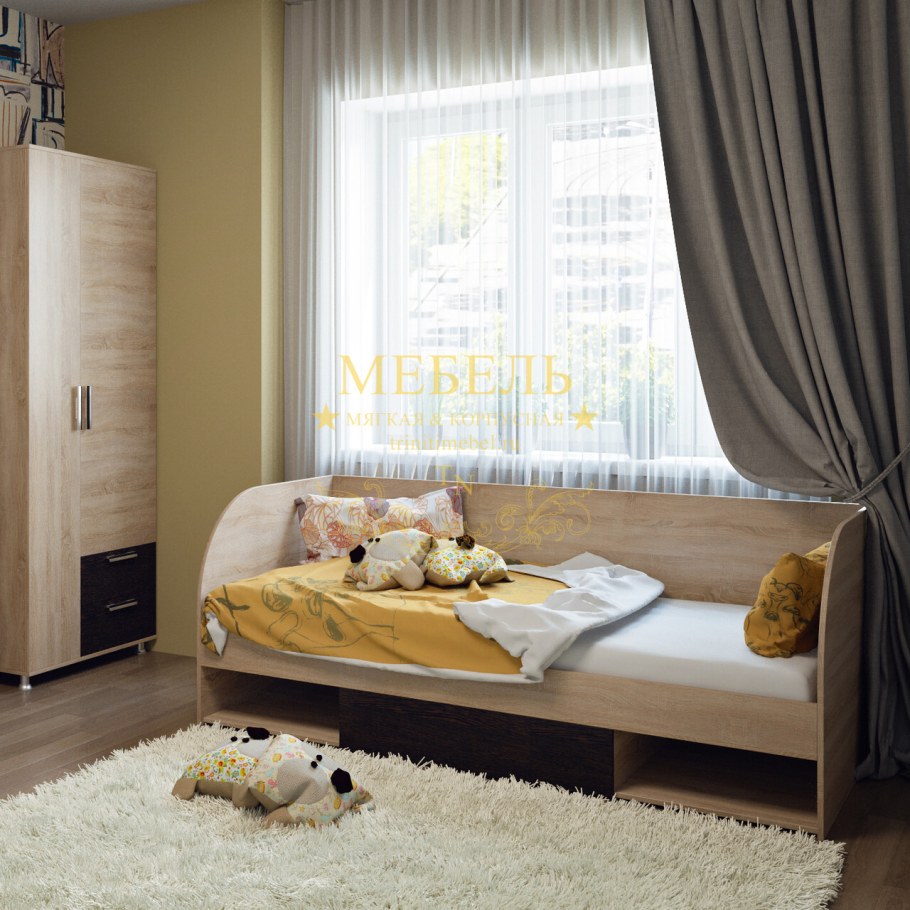 Спальный гарнитур Камелия МДФ молочный дуб