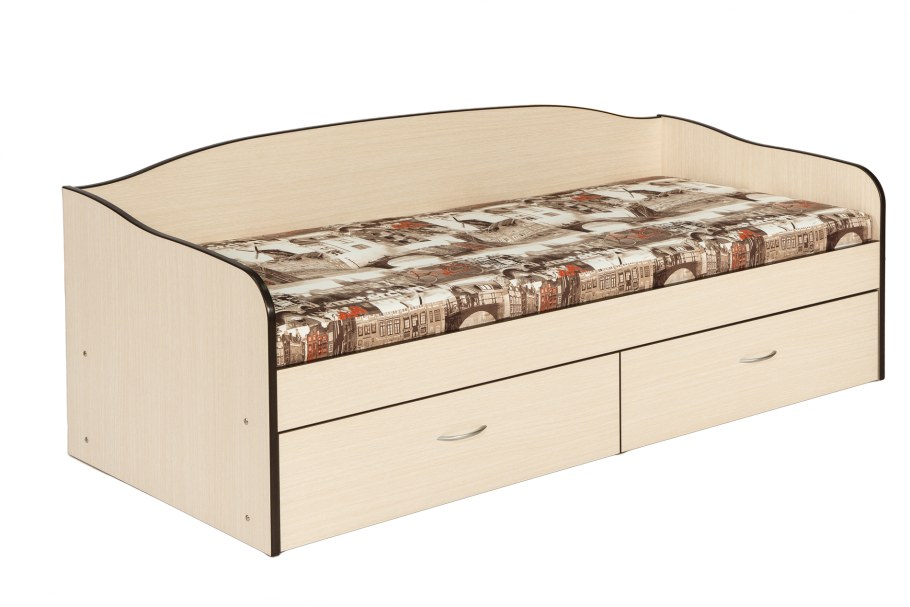 Кровать-канопе Бриз 90х200 с мягкой спинкой и боковинами