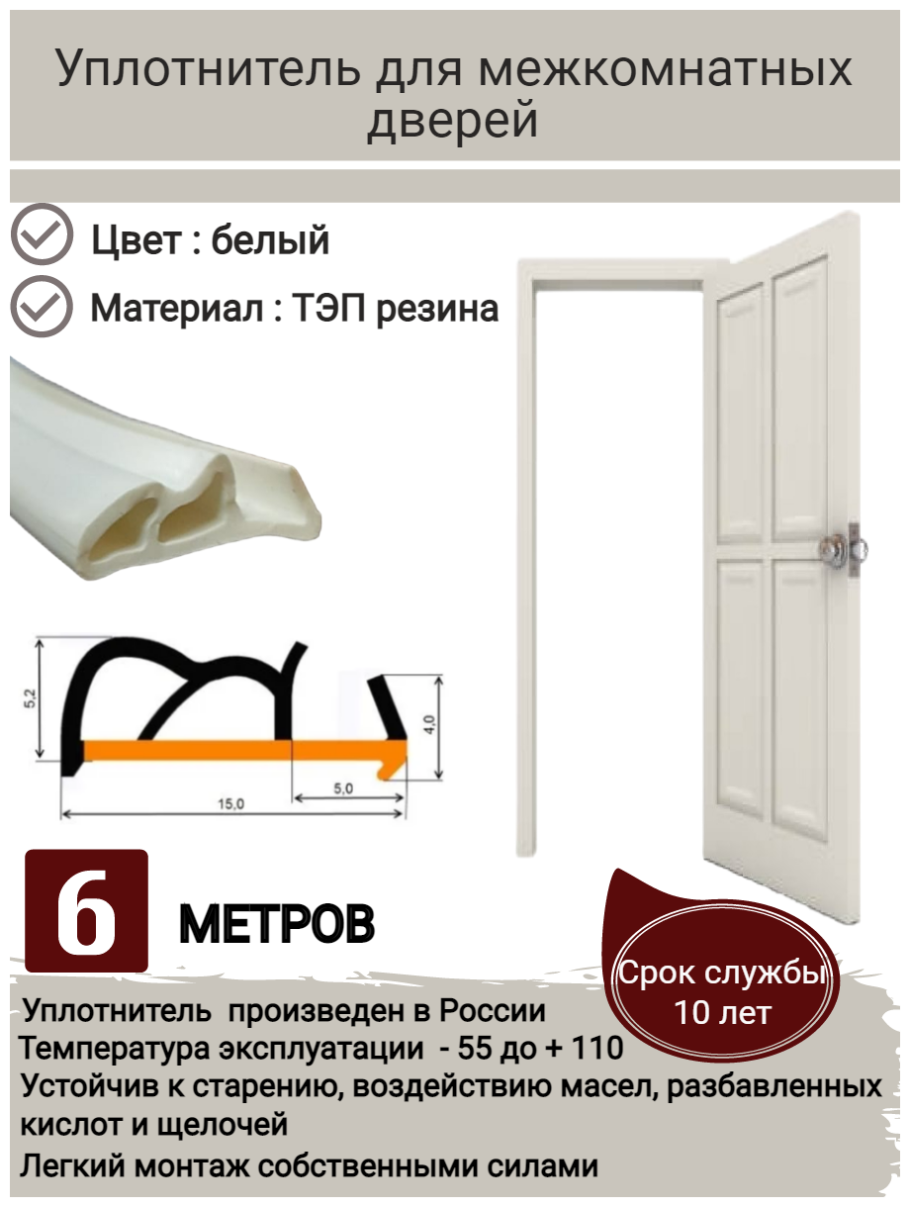 Уплотнитель для межкомнатных дверей