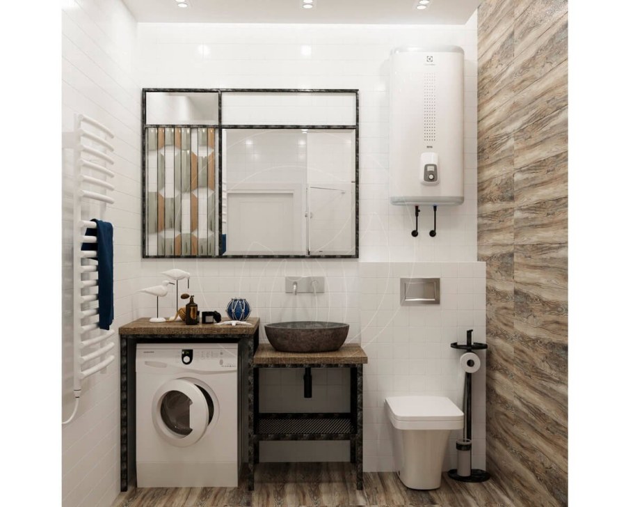 Туалет под лестницей в частном доме