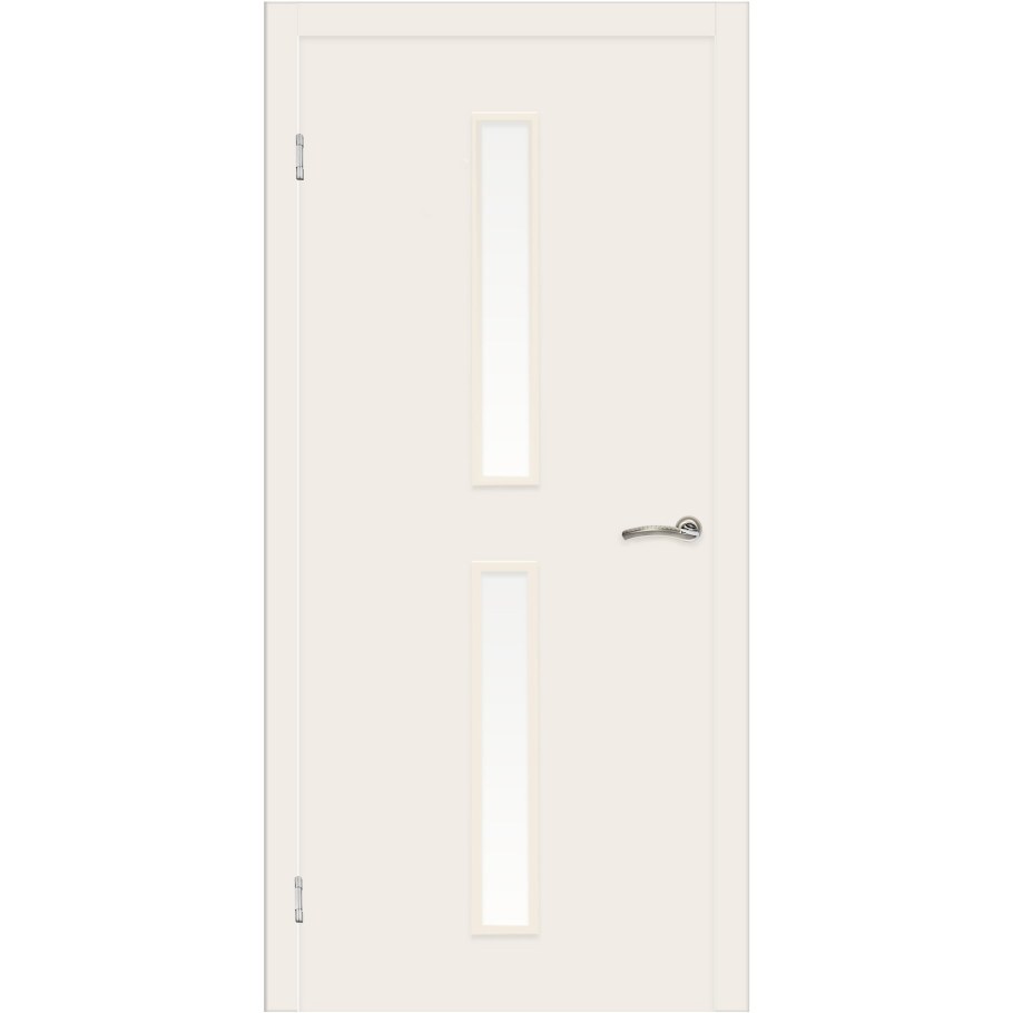 Дверь межкомнатная остеклённая Фортуна 60x200 см, ПВХ, цвет белый дуб