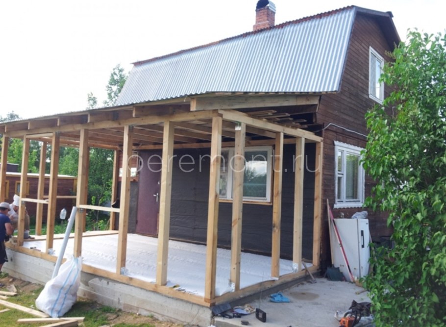 Пристрой к дому каркасный