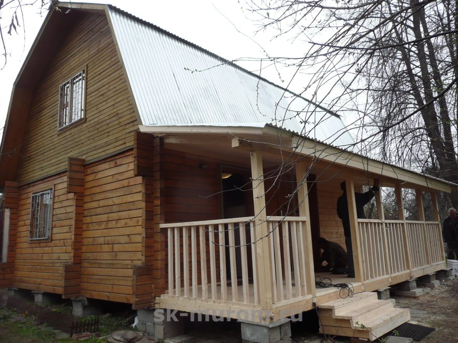 Пристройка террасы к дачному дому