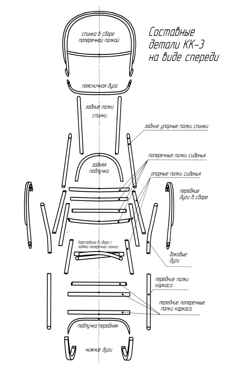 Кресло глайдер чертежи с размерами