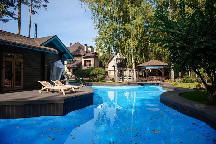 Баня с каркасным бассейном