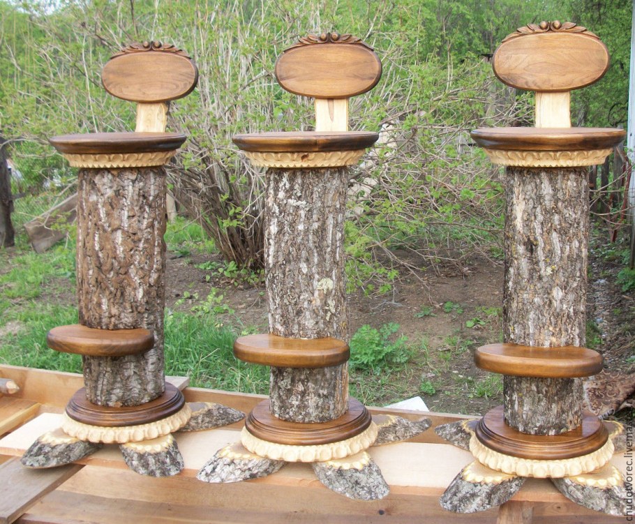 Садовая мебель из пеньков