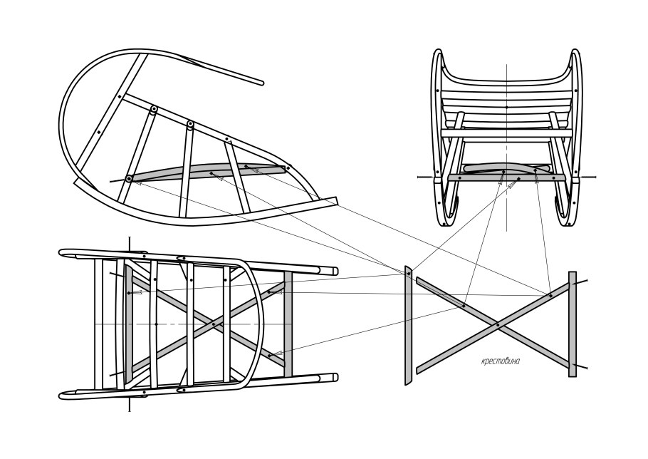 Схема сборки кресло-качалка комфорт модель 44