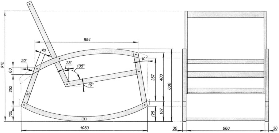 Кресло качалка Бриг