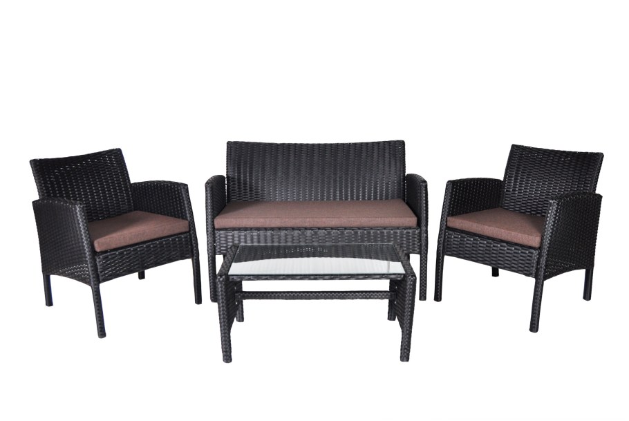 Диван с пуфом для ног в гостиной