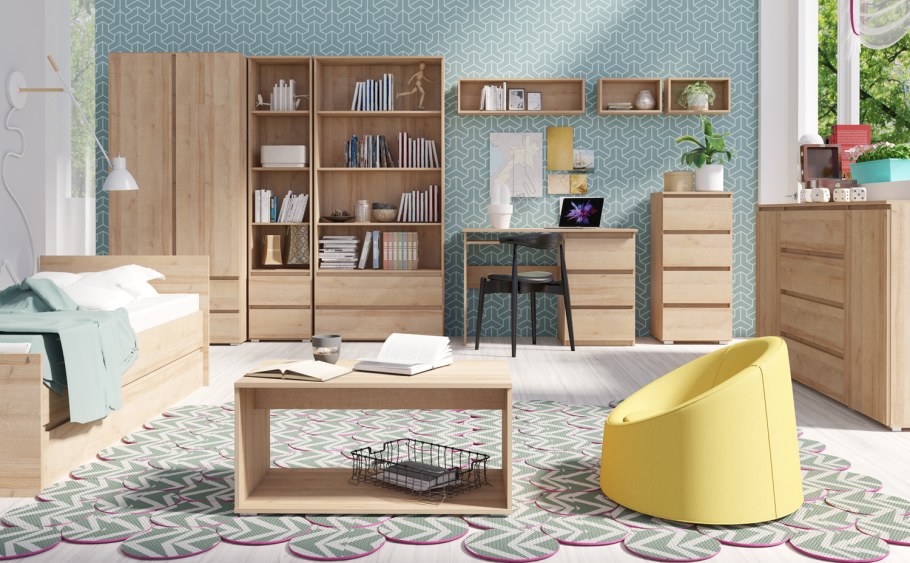 Стол письменный Юниор-1 дуб беленый