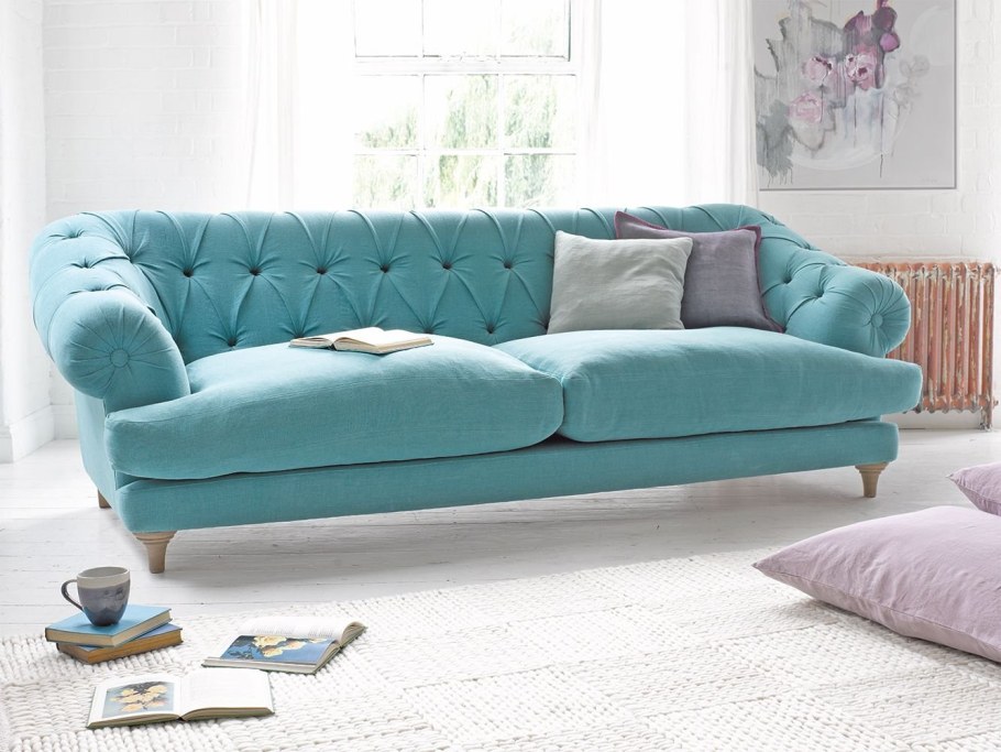 Диван Честер мятного цвета