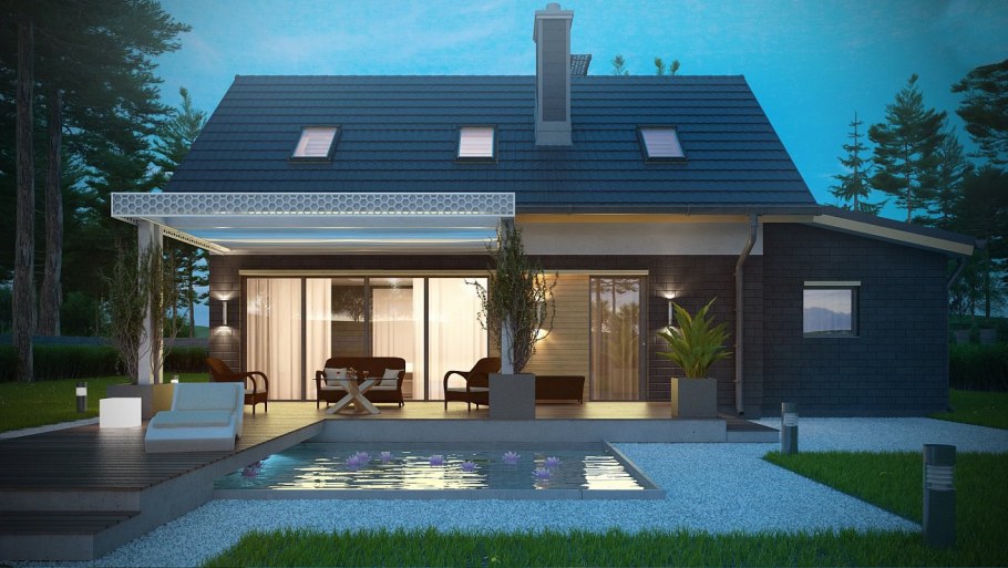 Одноэтажный дом 120кв с террасой