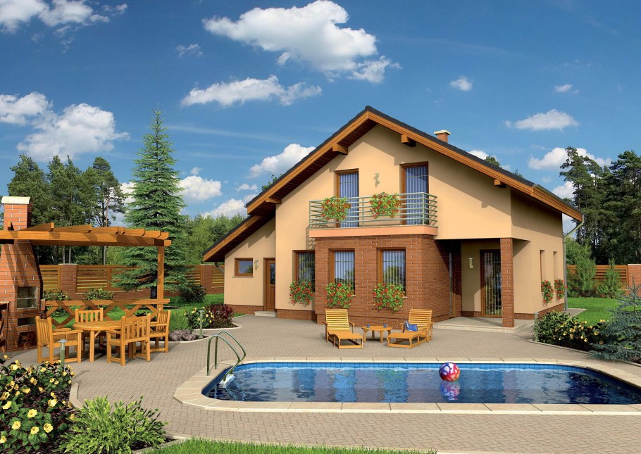 Красивый коттедж с бассейном