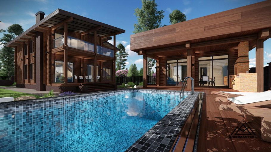 Маленький дом с бассейном