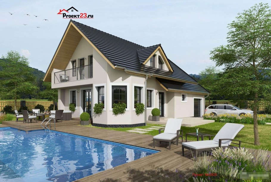 Дом с гаражом и бассейном