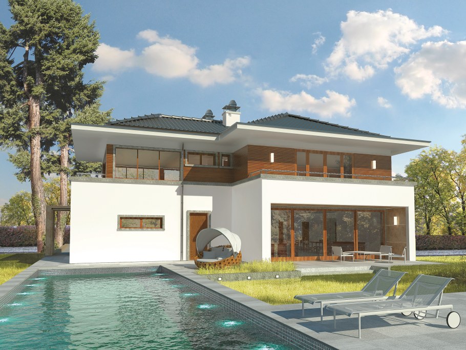 Дом с гаражом и бассейном