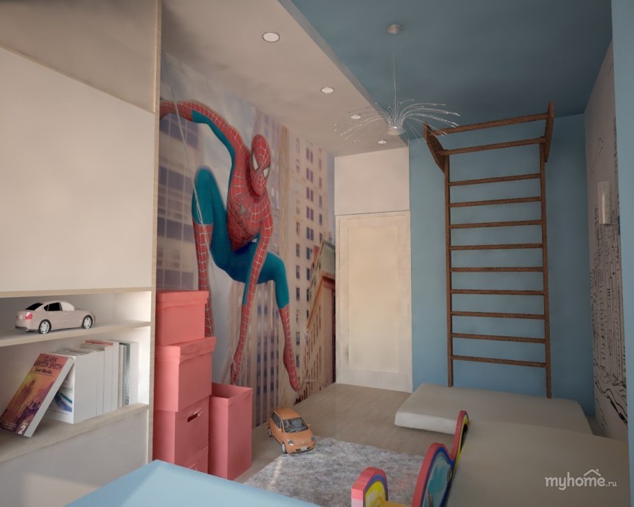 Декоративная штукатурка в детской комнате для мальчика