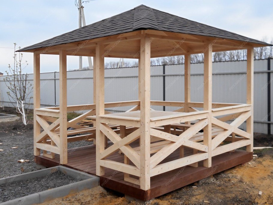 Беседка каркас 1скат Дубрава