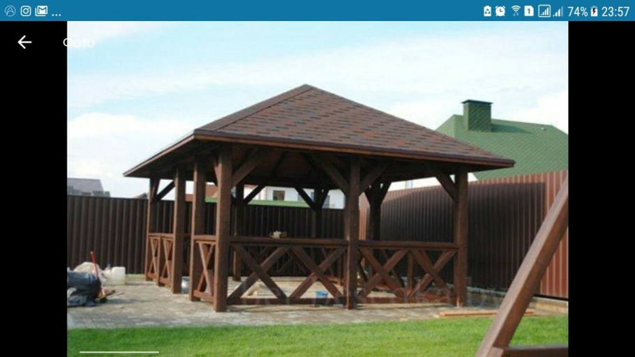 Беседка совмещенная с сараем