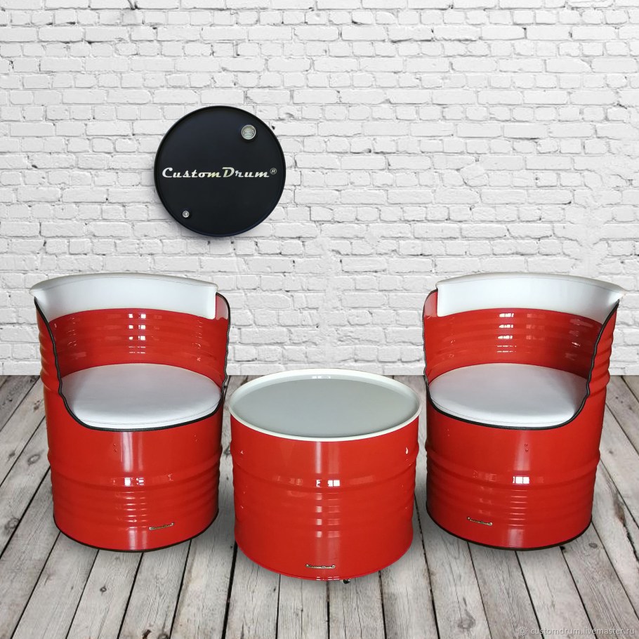 Мебель из бочек металлических