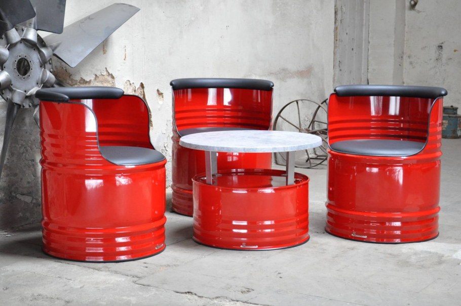 Мебель из металлической бочки