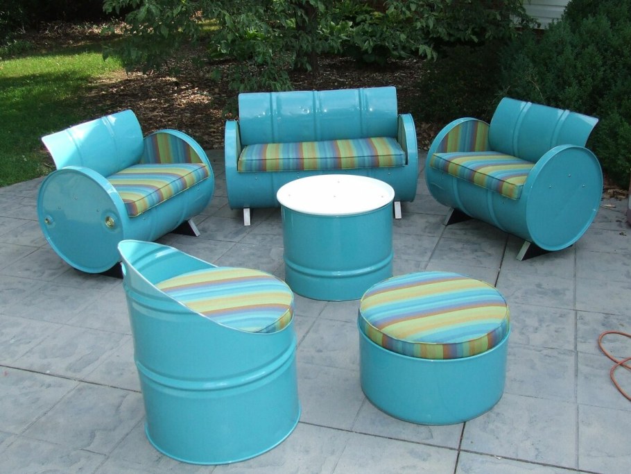 Мебель из бочек металлических