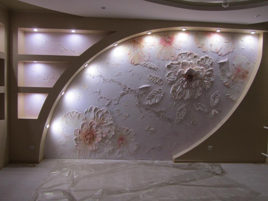 Декоративная перегородка для зонирования из гипсокартона