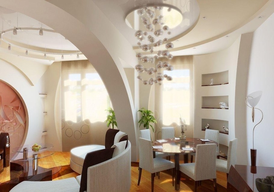 Отделка гостиной декоративным камнем