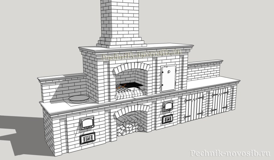 Печь-мангал Grillver Искандер 400