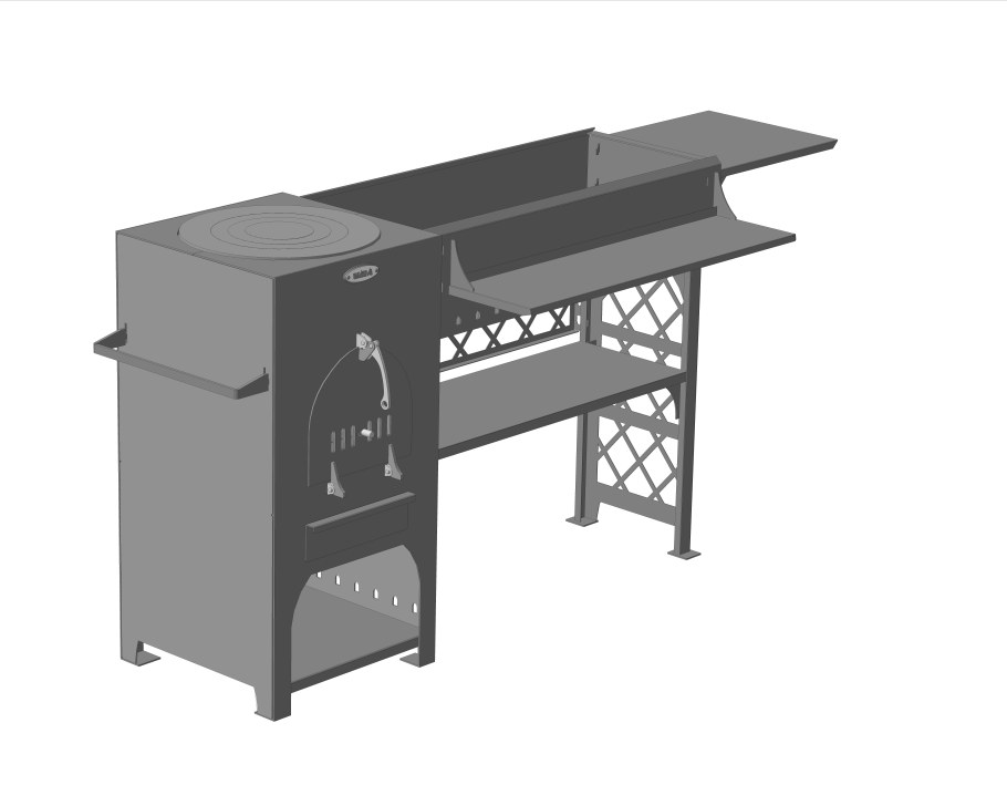 Чертеж мангала с казаном 12 л