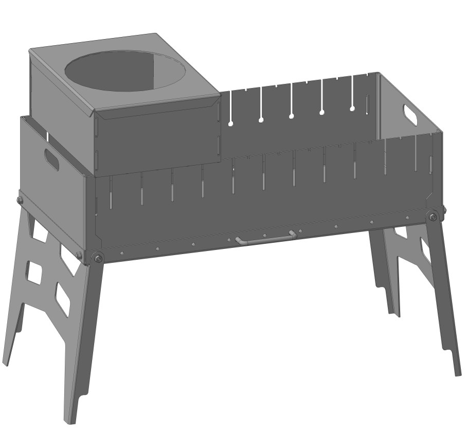 Коптилка на мангал чертеж