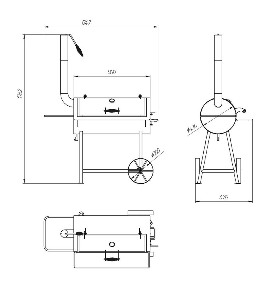 Размеры мангала из газового баллона 50 л чертежи
