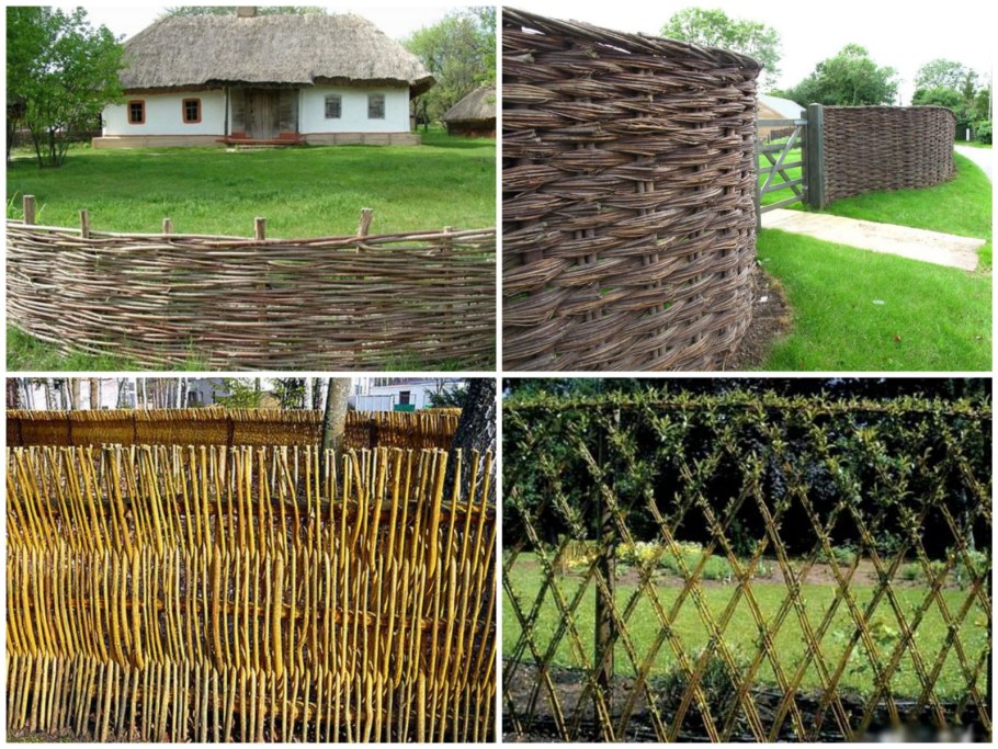 Забор из ивовых прутьев