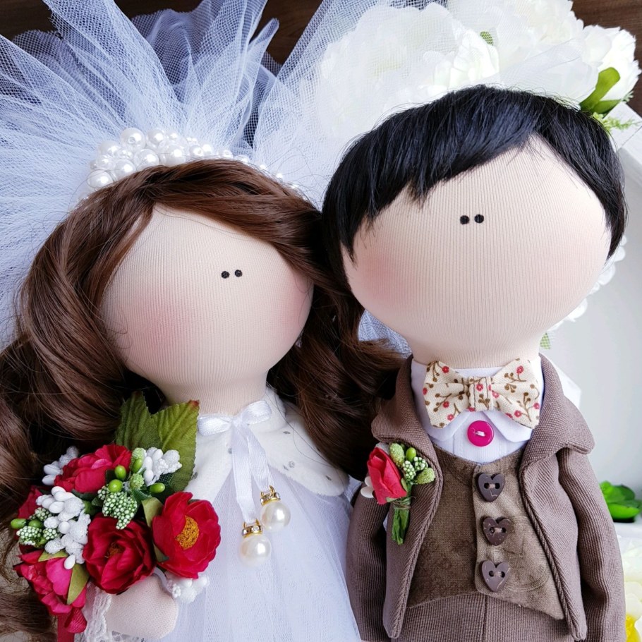 Текстильные куклы жених и невеста