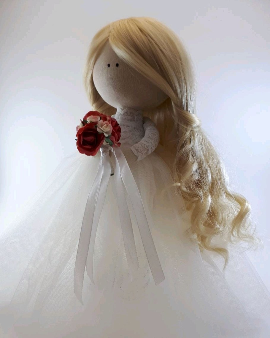 Текстильные куклы молодожены