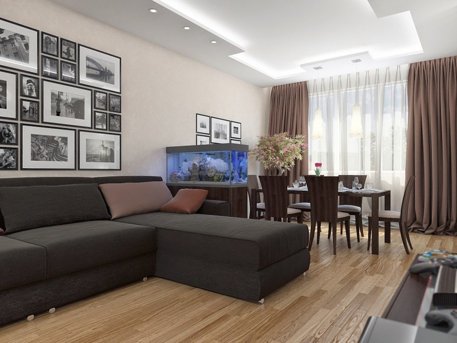 Гостиная с обеденной зоной