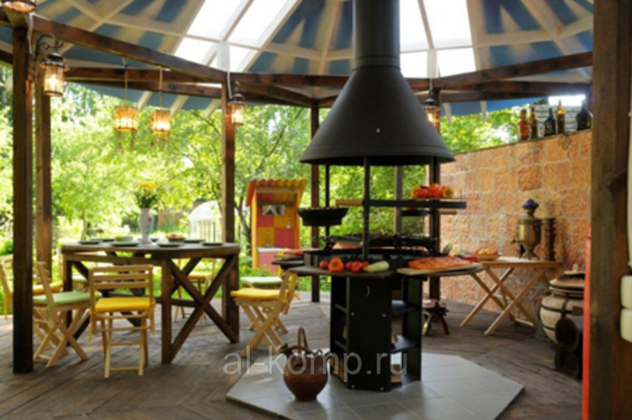 Беседки патио зона с мангалом