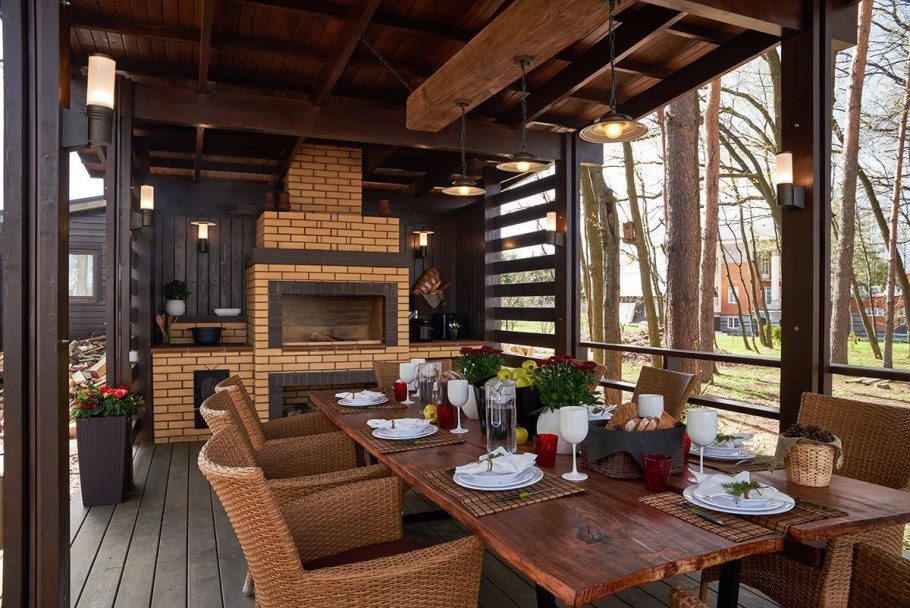 Летняя кухня с мангалом