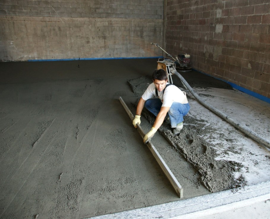 Механизированная полусухая стяжка