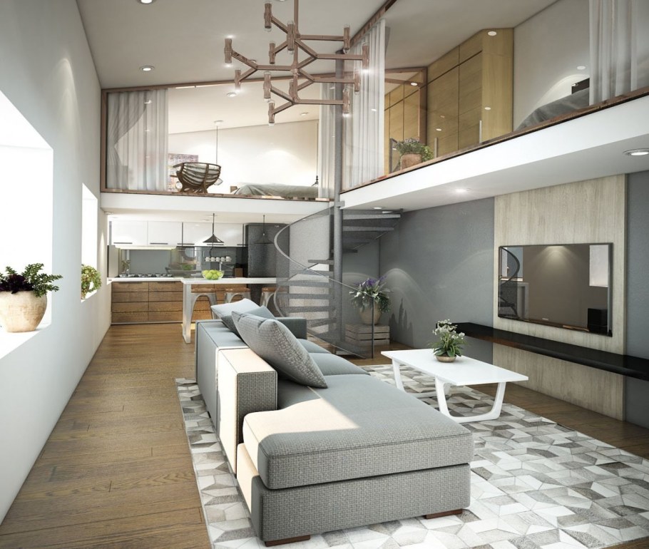 Двухуровневая трехкомнатная квартира