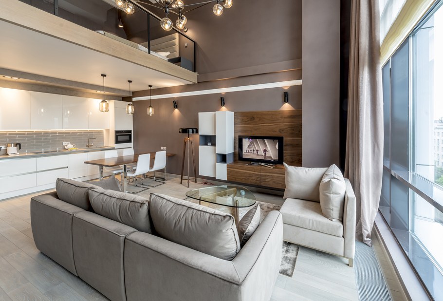 Интерьер двухуровневой квартиры