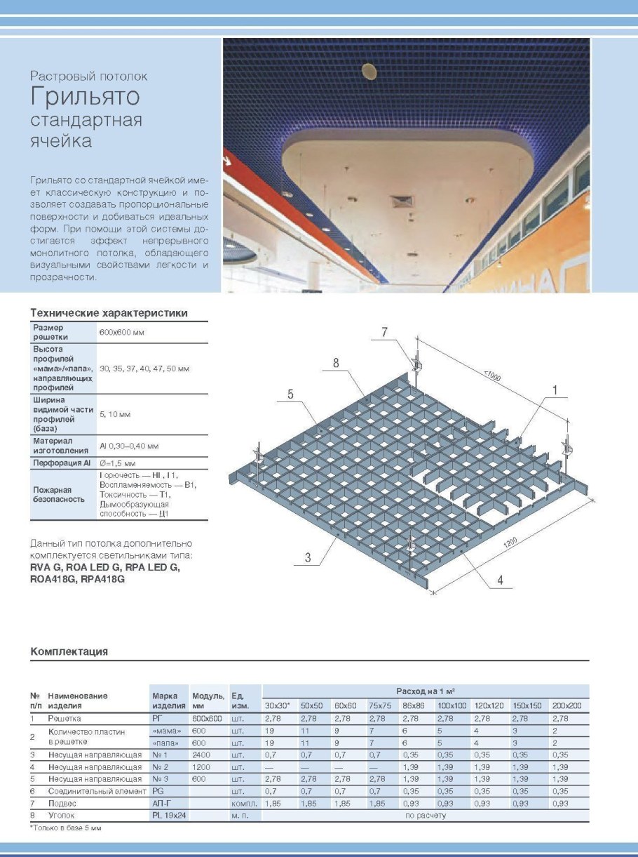 Грильято Албес потолок сборка схема монтажа