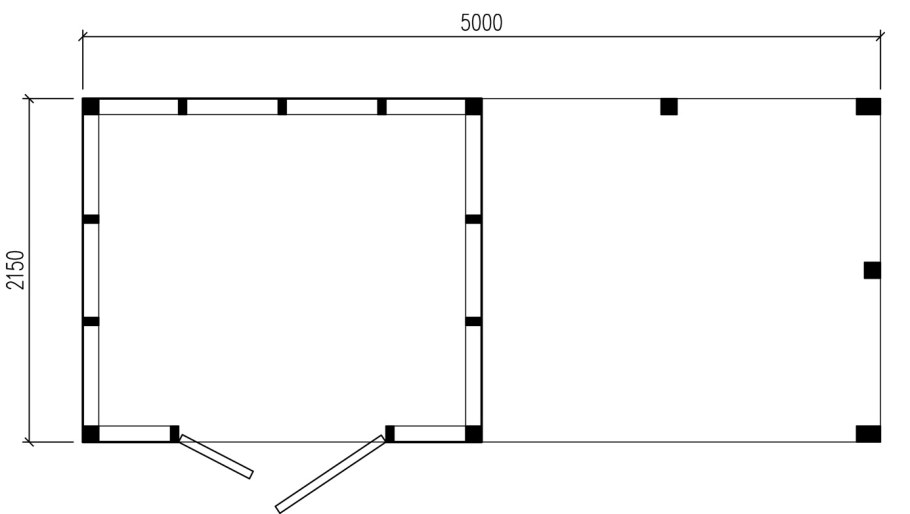 Чертеж угловой перголы