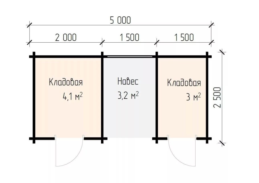 Хозблок с дровником 4х2 чертеж