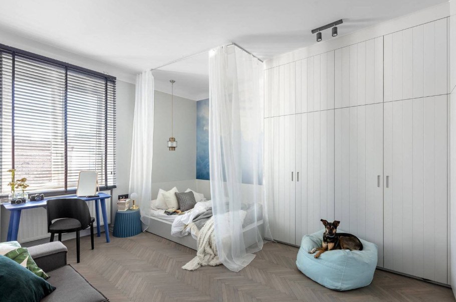 Зонирование шторами в интерьере