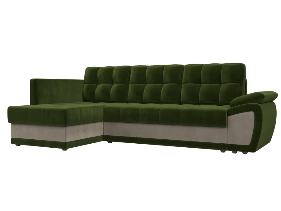Угловой диван Честер зеленый