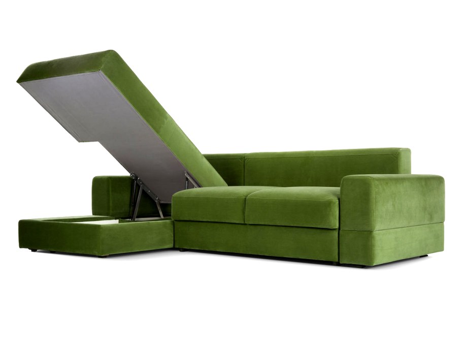 Синий угловой диван